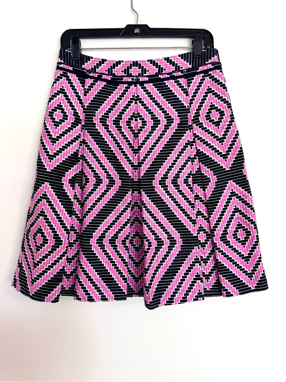 Tory Burch Pink & Black Geometric A-Line Skater Skirt Size 4